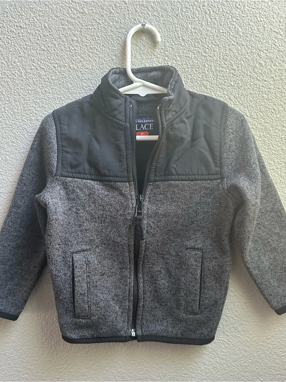 The Children's Place Grey & Black Zip-Up Fleece Jacket